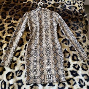 Snake Print Body Con Dress